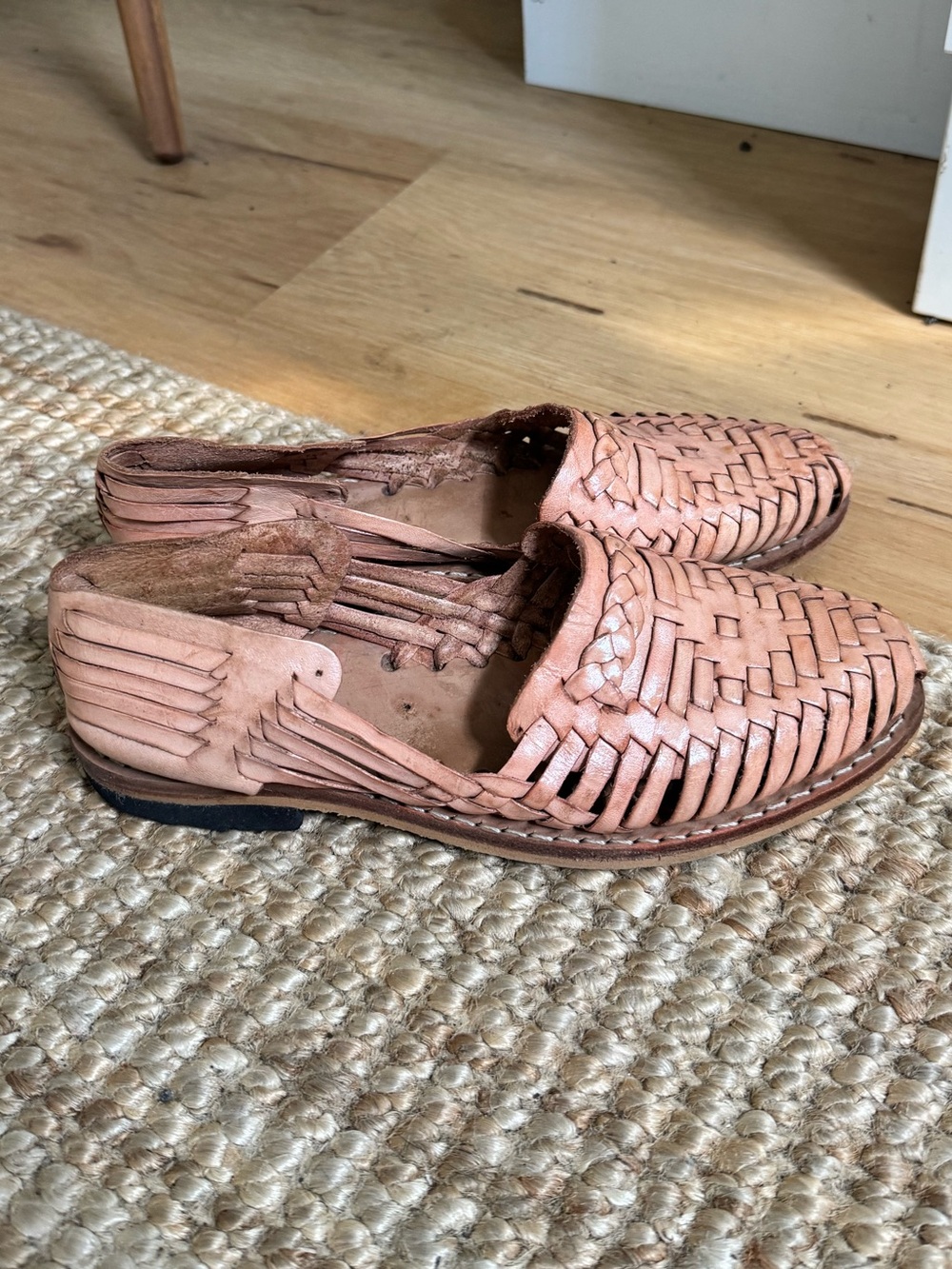 Woven Leather Huarache Loafers in Tan